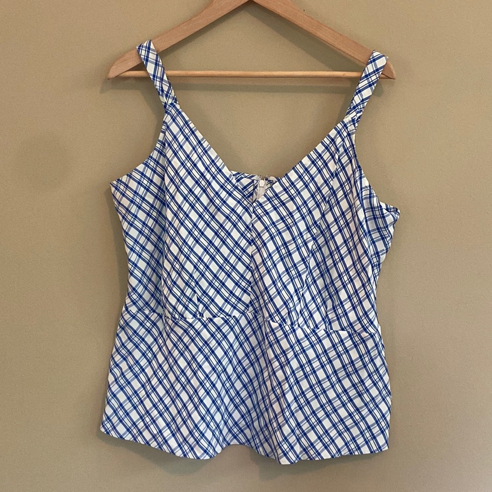 Lewit NWT Cream and Blue Tank Top